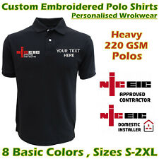 NICEIC LOGO Custom Embroidered PERSONALISED Polo Shirt ELECTRICIANS UNIFORM 