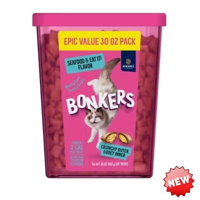 Bonkers Bites Seafood Flavor Cat Treats - 30oz