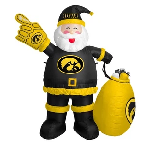 Iowa Hawkeyes NCAA 7Ft Tall Inflatable Santa Claus Christmas Yard Inflatable - Bild 1 von 1
