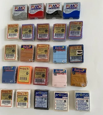 Lot Of 24 Polymer Clay Packs New Fumo, Sculpey, Premium - Image 1 of 4