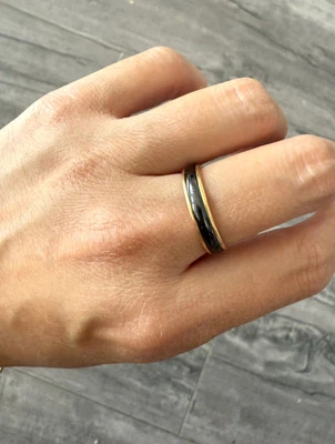 Anillo Tiffany & Co. Oro 18k Negro Titanio Banda TALLA 8 - Raro Foto 1 de 4