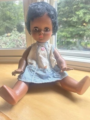 Vintage 1960s African American Baby Doll 16” W Orig Clothes EB 15 - Image 1 of 4