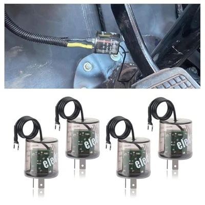 Flasher Relay for LED Turn Signal with Ground Wire,12V 2 Pin Led Flasher 4PCS - Image 1 of 4