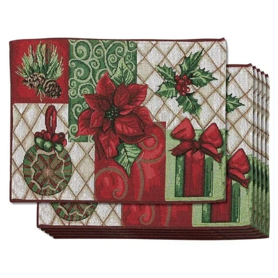 Cloth Christmas Table Placemats, Set of 6 Holiday Placemats for Xmas, 13x18.5 In - Image 1 of 4