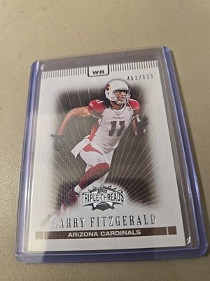 2007 LARRY FITZGERALD TRIPLE THREADS SEPIA CARD. ARIZONA CARDINALS. 463/639. - Image 1 of 2
