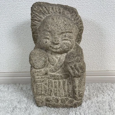JIZO Bodhisattva Stone Statue 10.2 inch tall Japanese Buddhist Figurine - Image 1 of 4
