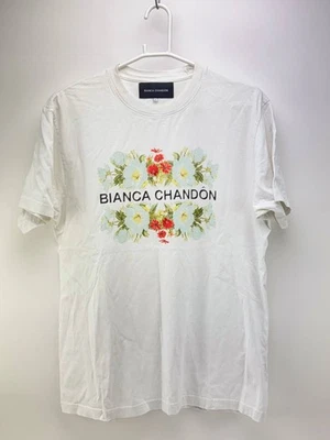Camiseta manga corta Bianca Chandon para hombre blanca con estampado floral talla L Foto 1 de 4