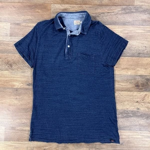Camisa Polo Faherty Para Hombre Azul Mediana Manga Corta 100% Algodón Bolsillo - Imagen 1 de 9