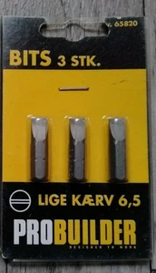 Bits 3 Stk. 3er Set Bits 1/4 Inch 25mm 3x 6,5 Schlitzschraubendreher Bit Neu OVP - Bild 1 von 1