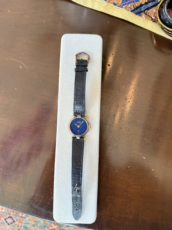 Cartier Must de Cartier Vermeil Ladies Watch Blue Lapis-Style Dial Argent Quartz - image 1 of 4