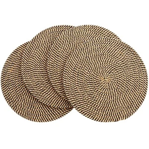Set of 4 Round Jute Placemats for Table, Woven Chargers for Plates, Indoor, O... - Picture 1 of 9