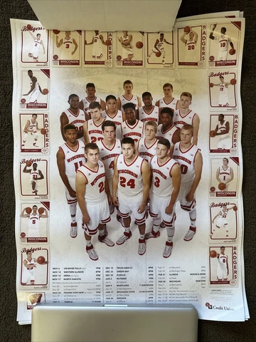 WISCONSIN BADGERS 2015-16 MENS BASKETBALL POSTER 18x24” Cover
