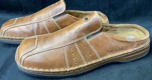 JOSEF SEIBEL Womens Brown Leather Mules Clogs Stitching 40 EU US 9.5 - Picture 1 of 5