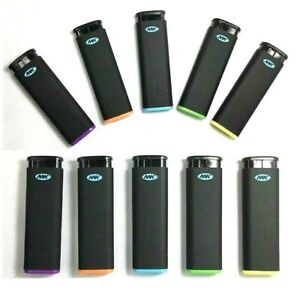 10 Ct MK JET BLACK TORCH  Big Full Size Lighters Refillable Windproof Lighter