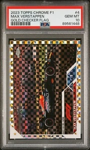 2023 Topps Chrome Formula 1 #4 Max Verstappen /50 Gold Checker PSA 10 Pop 2 - Picture 1 of 2
