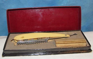 Vintage/Antique DURHAM DUPLEX Hair Thinner/Straight Razor w/Box J146 - Picture 1 of 8