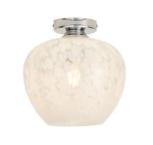 Flakestone Glass Flush Ceiling Light Chrome Pan Fletcher - Ex Display Boxed - Picture 1 of 5