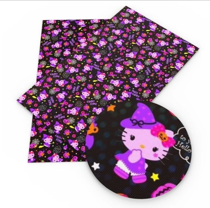 GATITO BRUJA SÁBANA IMITACIÓN CUERO 8 X 12" Halloween 1071030 TEXTURA LISA Foto 1 de 1