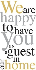 32 Count 3-Ply Paper Guest Towel Napkins We Are Happy To Have You Silver and ... - Picture 1 of 2
