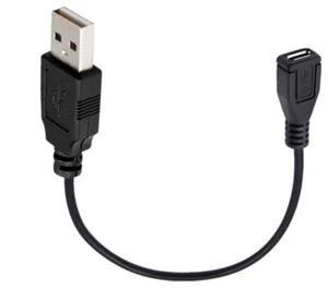 USB-A to Micro 5-Pin USB Extension Data Cable 0.25m Male to Female - Picture 1 of 2