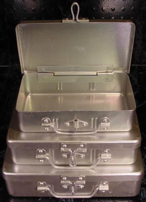 3pc ALUMINUM TOOL and STORAGE BOXES with HASP and HINGE Brand New Box 3 Sizes - Image 1 of 1