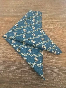 HANDMADE WITH RRL FABRIC BLUE CHAMBRAY MENS DESIGNER FLORAL POCKET SQUARE  SCARF - Picture 1 of 8