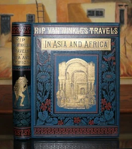 RIP VAN WINKLE'S TRAVELS IN ASIA & AFRICA /RARE Antique Victorian Fine Binding  - Bild 1 von 11