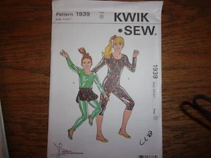 Kwik Sew 1939 Unitards & Skirt Sizes 4-7 Sewing Pattern New Uncut - Picture 1 of 2