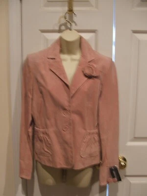 NUEVO CON ETIQUETAS $ 269 Wilson MAUVE Gamuza AJUSTADO Chaqueta Abrigo Talla M Foto 1 de 4