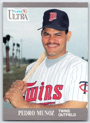 1991 Fleer Ultra Baseball Card Pedro Munoz #192 RC Minnesota Twins - Image 1 of 2