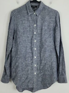 Lord & Taylor Hombre 100% Lino Manga Larga Abotonada Talla S Gris Azulado  - Imagen 1 de 10