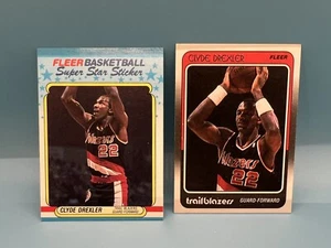 1988 Fleer Clyde Drexler 2 Karten Lot. NM+ - Bild 1 von 4