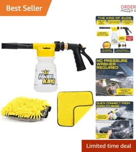 Car Wash Foam Gun & Microfiber Mitt Kit Garden Hose Attachment Scratch-Free - Picture 1 of 9