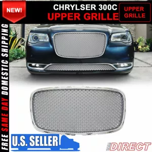 Fits 15-23 Chrysler 300 300C B Style Front Bumper Upper Grill Grille Chrome - Picture 1 of 3