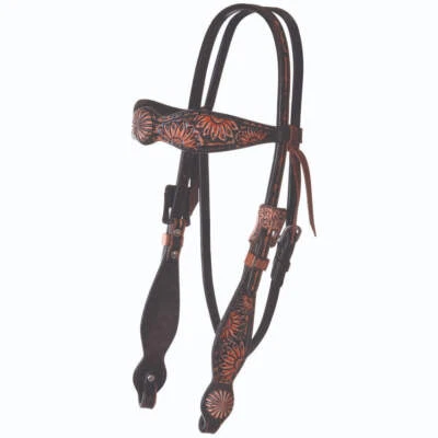 X0210-1001 Circle Y Vintage Sunflower Browband Headstall NEW - Image 1 of 4