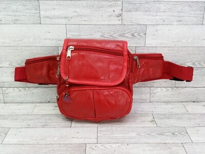 Riñonera vintage de vinilo rojo con cremallera bolsa Y2K Foto 1 de 4