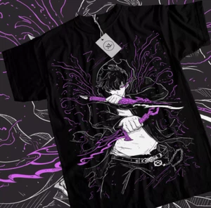 Solo Leveling T-Shirt Sung Jinwoo New Anime Manga Black Shirt Tee All Size - Picture 1 of 4