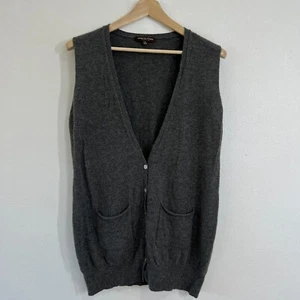 Adrienne Vittadini Studio Women's Wool & Cashmere Vest Button Up Pockets Gray XL - Picture 1 of 8