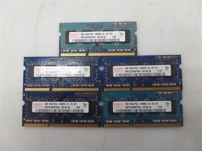 Lot Of 5- Hynix HMT325S6BFR8C-H9 2GB PC3-10600 DDR3-1333 Laptop Memory - Image 1 of 4
