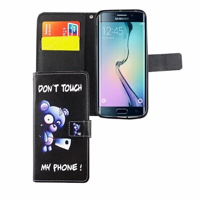 Phone Case for Samsung Galaxy S6 Edge Case Wallet Cover 360 Case Black - Image 1 of 4