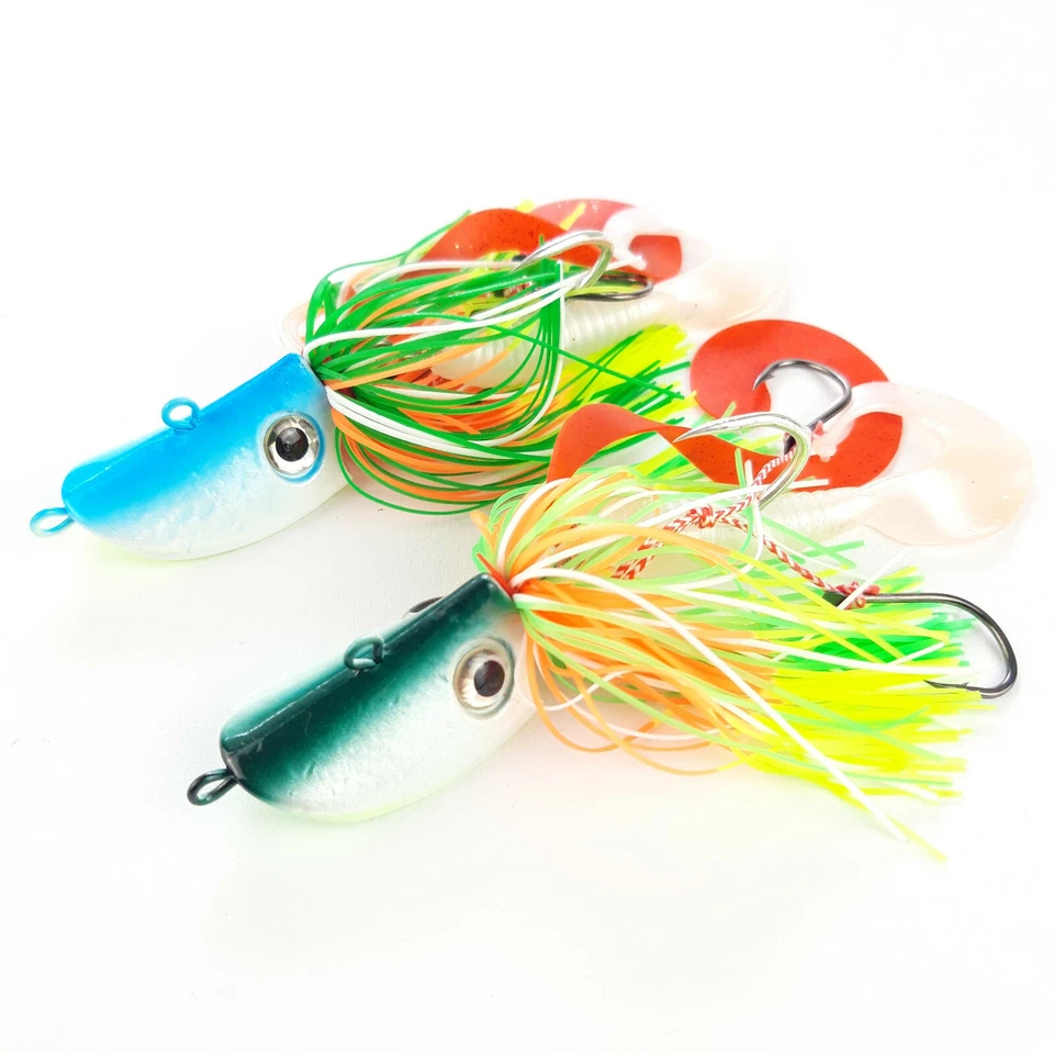 2er Set HYBRID KÖDER 20-150g Pilker Jig Spinner Zocker Shad Twister Fransen Bait - Bild 1 von 1