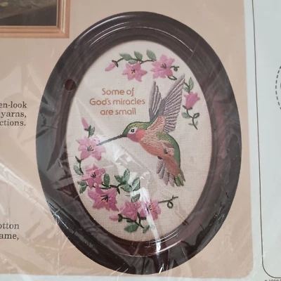 Creative Circle Hummingbird Crewel Kit SOME OF GOD’s MIRACLES ARE SMALL 0551 New - Image 1 of 4