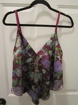 REGATA CAMI INTIMATELY FREE PEOPLE BORGONHA FLORAL BAINHA PONTIAGUDA TAMANHO PEQUENO NOVA - Imagem 1 de 3