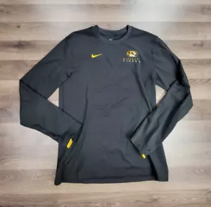 Nike Mizzou Tigers Sweatshirt Long Sleeve Small Black On Field Pullover Mens - Picture 1 of 10