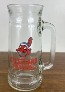 Vintage Cleveland Indians Baseball Beer Glass Mug Chief Wahoo Logo Mug O Nuts - Picture 1 of 13