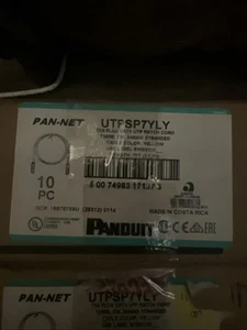 10X PANDUIT UTPSP7YLY CATEGORY 6 8-CONDUCTOR STRAIN RELIEF PATCH CORD - Picture 1 of 1