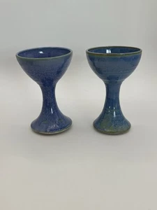 Set Of 2 Art Pottery Chalice - Picture 1 of 6