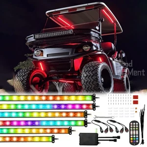 6X RGB LED Underglow Neon Light Strip Music Chasing For EZGO Club Car Golf Carts - Picture 1 of 16