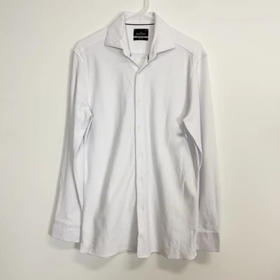 The Saville Row Button Up Shirt Mens 15 32 33 Ivory Comfort Knit Slim Fit - Image 1 of 4