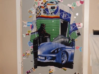 Camisa abotonada para hombre HUF en todo el mundo 100 % rayón AOP con estampado de coche talla XL Foto 1 de 4